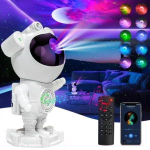 Astronaut Starry Sky & Moon Projection Lamp with Bluetooth Speaker